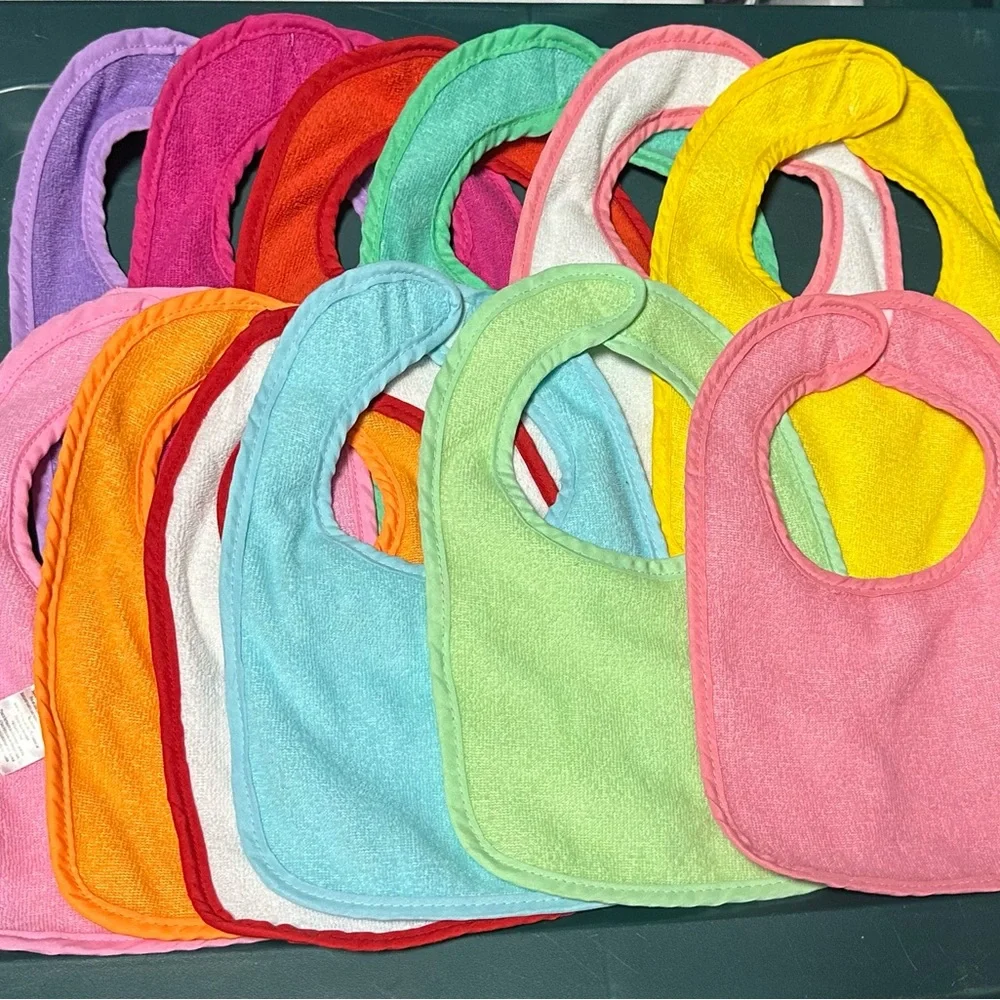 NEW SpinFox Pack of 12 Terry Drool Bibs